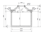 Zeichnung einer Betonzisterne mit 4700 Liter