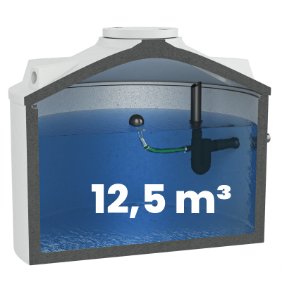 Retentionsziserne mit 12500l und Ablaufdrossel