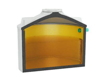 Abwassersammelgrube als Zwischenspeicher für Fäkalien aus Haushaltabwasser