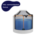 Betonzisterne 4700 Liter für Hausnutzung mit hochwertigem Aqua Pro Filter und Siphon